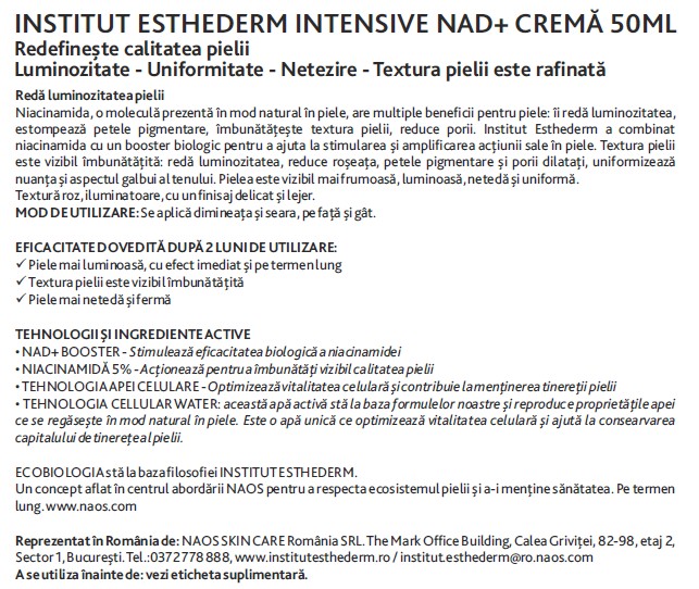 Intensive NAD+ Cremă Eticheta